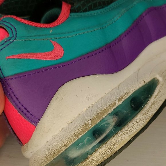 New Nike Air Max 95 Youth Shoes Size 6.5 Y "Blue Lagoon" (Green/Hyper Pink-Rose) - Picture 6 of 9